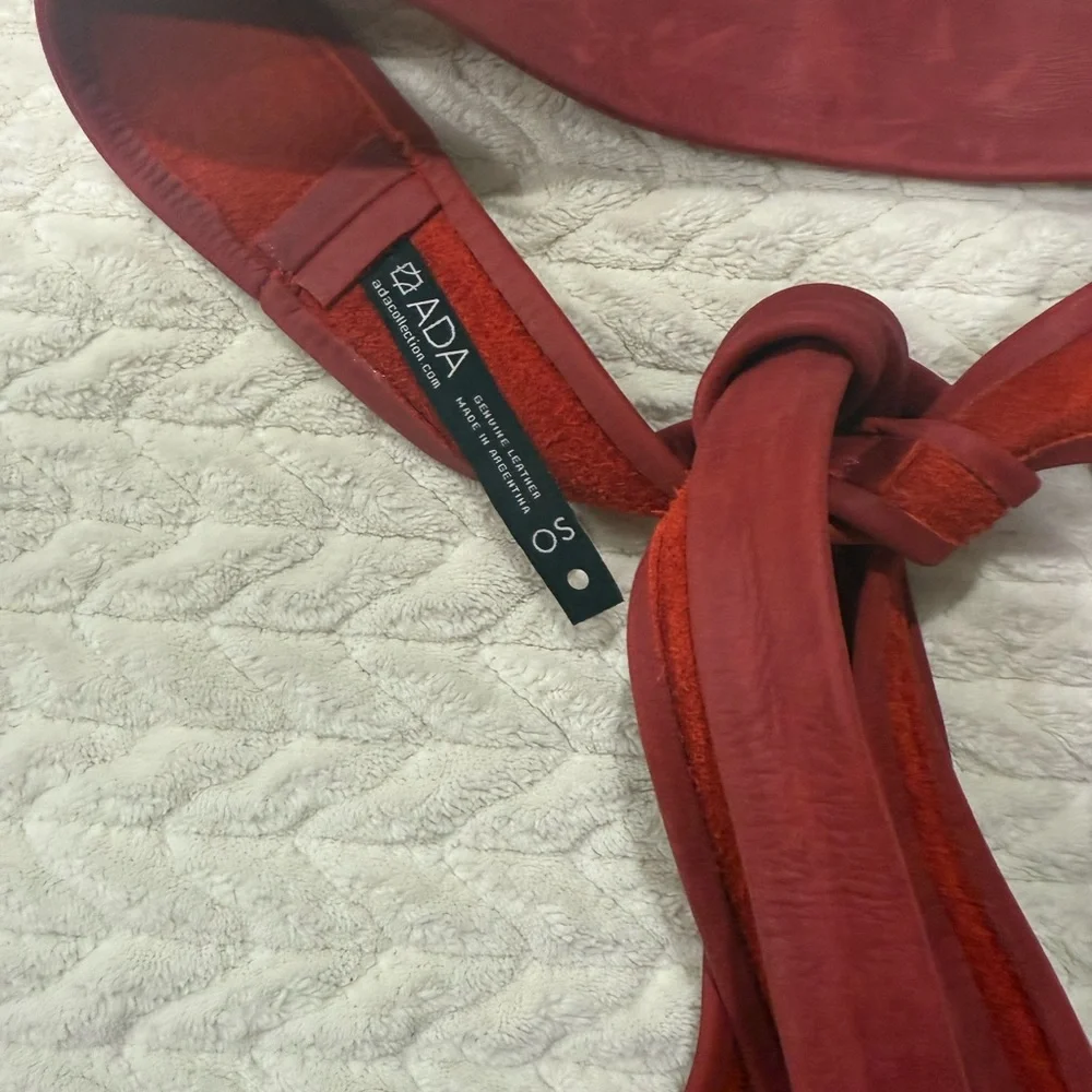 Ada Red Tie-Front Waist Belt
